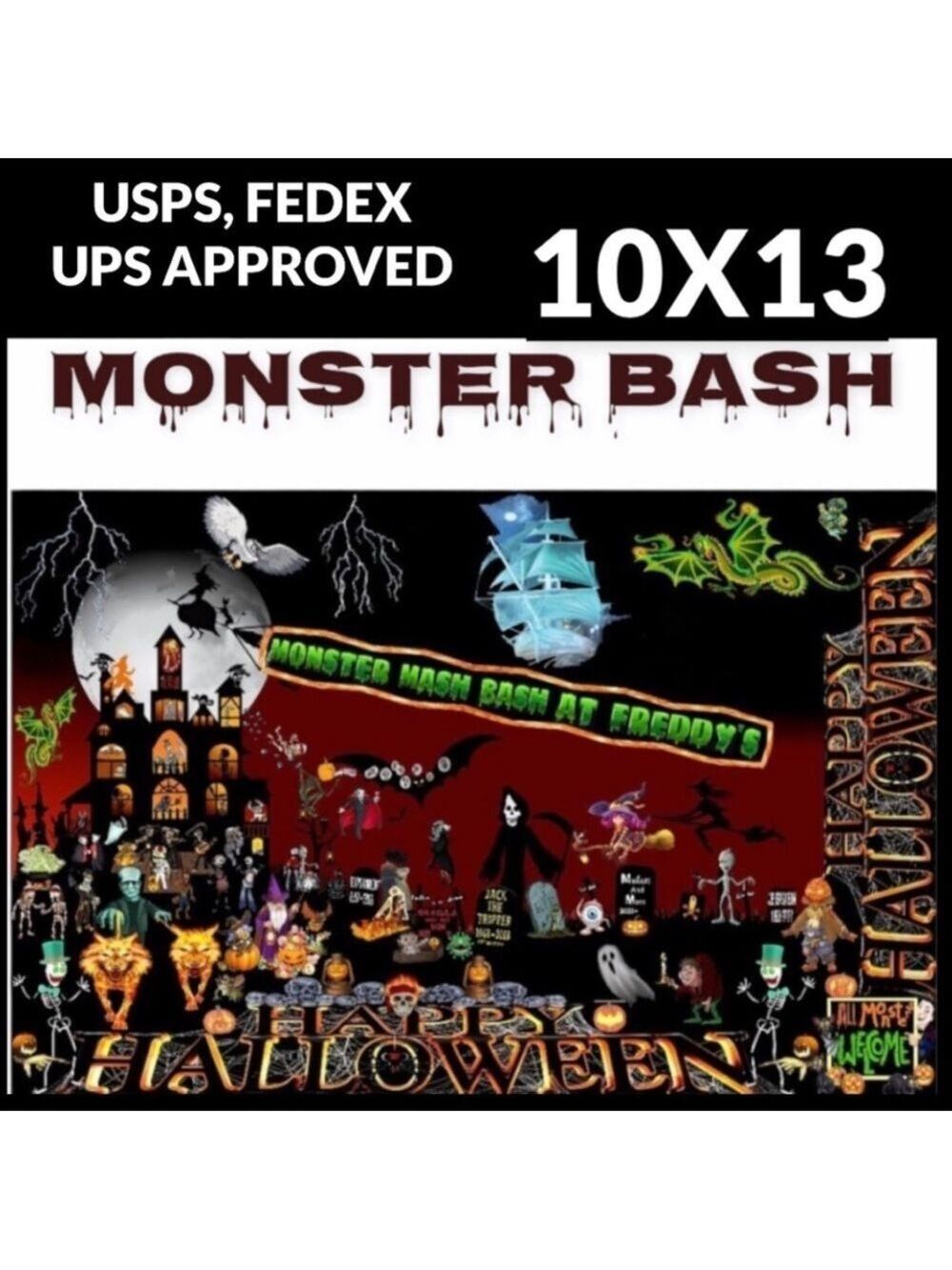 50 10x13 Poly Mailers Halloween Shipping Envelopes PRICE IS FIRM MONSTER Fall